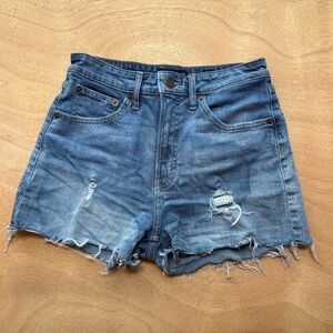 Lucky Brand Hi Rise Lucky Pins Distressed Jean Shorts 4/27